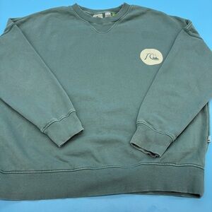 Quiksilver Y2K Vintage Men's Teal Crewneck Sweatshirt Size Large